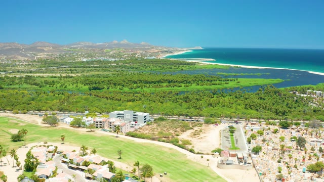 SAN JOSE DEL CABO BCS MEXICO-2021: Coastal Resort and Beach with Lush Greenery