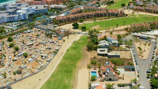 SAN JOSE DEL CABO BCS MEXICO-2021: Coastal Resort with Beach and Parking Lot Activity