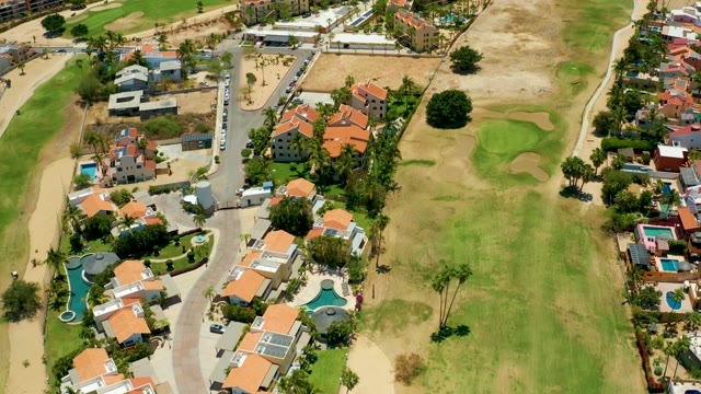 SAN JOSE DEL CABO BCS MEXICO-2021: Residential Neighborhood and Drying Golf Course Grass