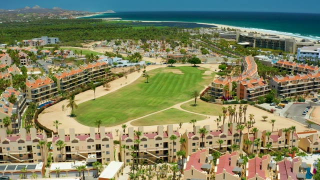 SAN JOSE DEL CABO BCS MEXICO-2021: Resort and Golf Course From Descending Aerial View