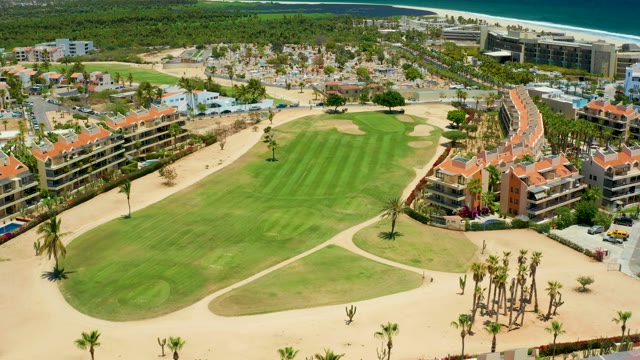 SAN JOSE DEL CABO BCS MEXICO-2021: Golf Cart Moving Near Resort and Golf Course
