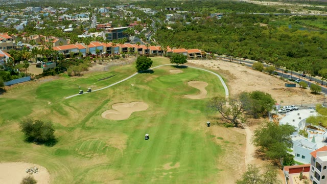 SAN JOSE DEL CABO BCS MEXICO-2021: Golf Carts Moving on a Course
