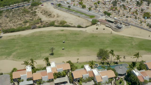 SAN JOSE DEL CABO BCS MEXICO-2021: Golf Cart Moving on Resort's Aerial Course