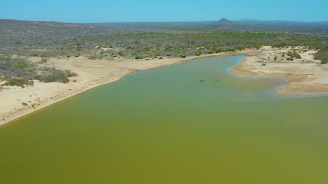 LA LAGUNA BEACH LOS CABOS MEXICO-2021: Rising Water in Arid Landscape