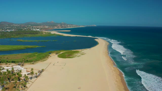 SAN JOSE DEL CABO MEXICO-2020: Sandy Beach, Lagoon, and Ocean Waves