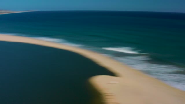 SAN JOSE DEL CABO MEXICO-2020: Sandy Beach and Lagoon with Ocean Waves