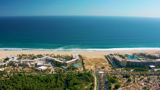 SAN JOSE DEL CABO MEXICO-2020: Coastal Resort and Ocean Aerial Pan