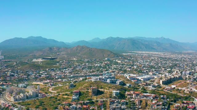 SAN JOSE DEL CABO MEXICO-2020: Hilltop View of City and Mountain Range