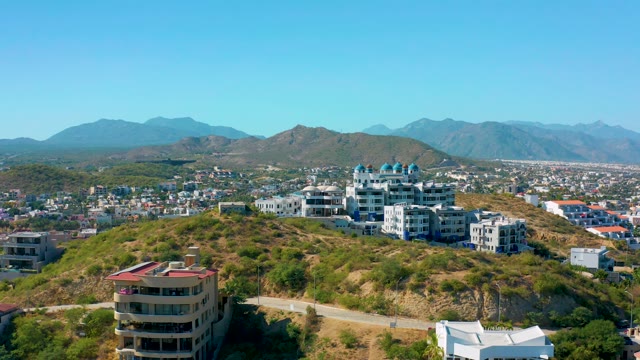 SAN JOSE DEL CABO MEXICO-2020: Hilltop Residential Buildings and Cityscape with Slow Pan