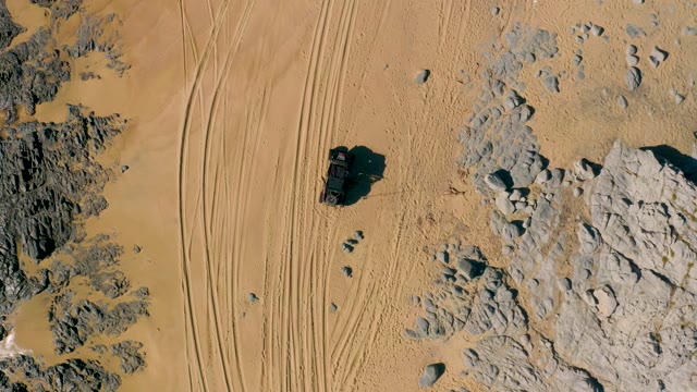 SAN JOSE DEL CABO BCS MEXICO-2020: Off-road Vehicle Traversing Sandy Desert Terrain