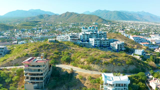 SAN JOSE DEL CABO BCS MEXICO-2020: Hillside with Winding Road and Residential Buildings
