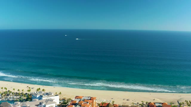 SAN JOSE DEL CABO BCS MEXICO-2020: Coastal Waves Rolling Onto Sandy Beach