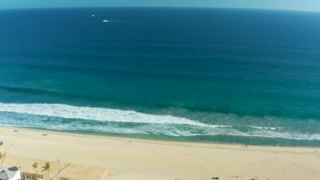 SAN JOSE DEL CABO BCS MEXICO-2020: Ocean Waves Rolling Onto Sandy Beach From Above