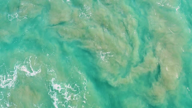 SAN JOSE DEL CABO BCS MEXICO-2020: Turquoise Ocean Surface with Algae and Gentle Waves