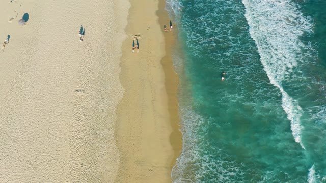 SAN JOSE DEL CABO BCS MEXICO-2020: People Enjoying a Sandy Beach From Above