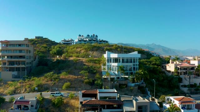 SAN JOSE DEL CABO BCS MEXICO-2020: Residential Neighborhood on a Hillside From Aerial View