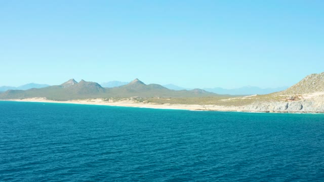 EAST CAPE BCS MEXICO-2020: Sandy Beach and Mountainous Coastline From Sea