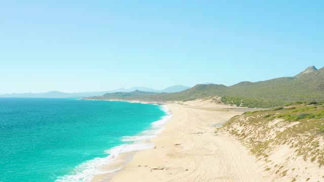 EAST CAPE BCS MEXICO-2020: Beachgoers Moving Along Sandy Shore