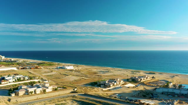 Coastal Residential Development Along Sandy Shore