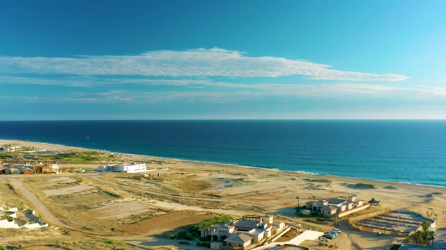 Coastal Development and Sandy Beach by the Ocean