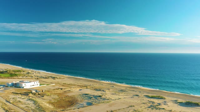 House on Sandy Coast From Above