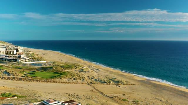 Sandy Beach and Ocean From Aerial Perspective