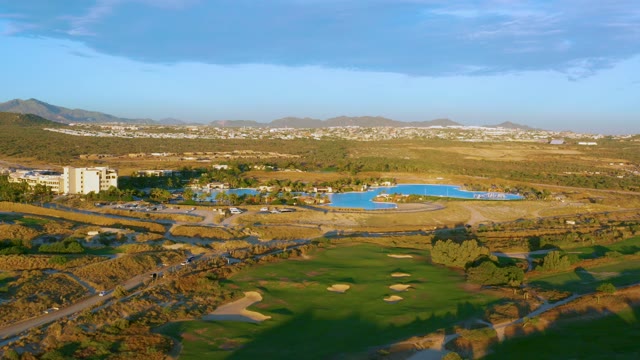 Golf Course and Pool with Shifting Shadows