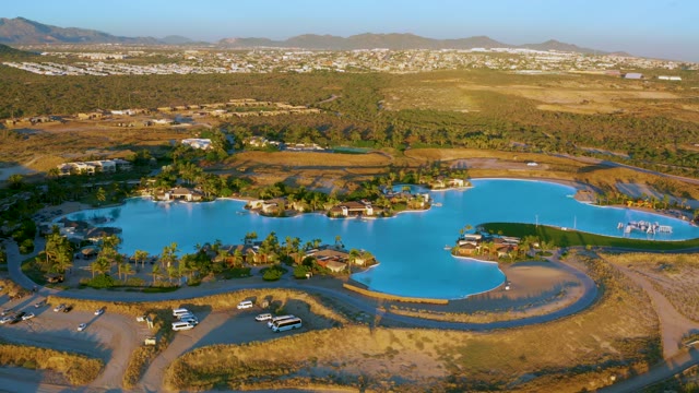 Lake Water Level Receding in Arid Landscape