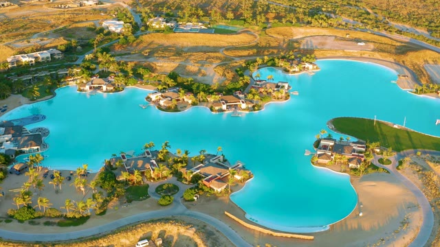 Residential Neighborhood Lake with Passing Car