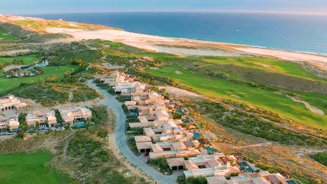 Coastal Residential Area with Golf Course and Beach