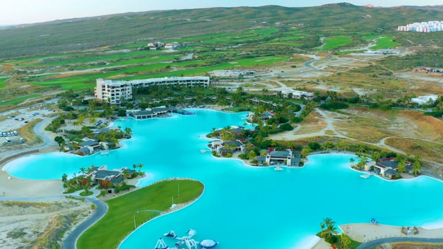 DIAMANTE CABO SAN LUCAS BCS MEXICO-2020: Blue Lagoon and Resort Buildings From Above