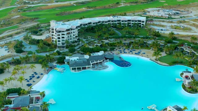 DIAMANTE CABO SAN LUCAS BCS MEXICO-2020: Resort Pool with Yellow Float in Motion