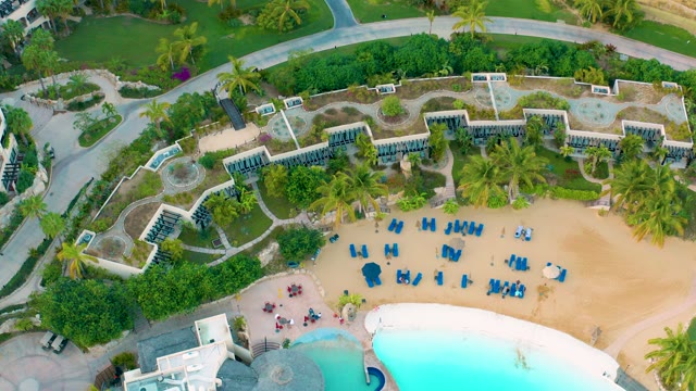 DIAMANTE CABO SAN LUCAS BCS MEXICO-2020: Resort Pool and Beach Lounge Area From Above