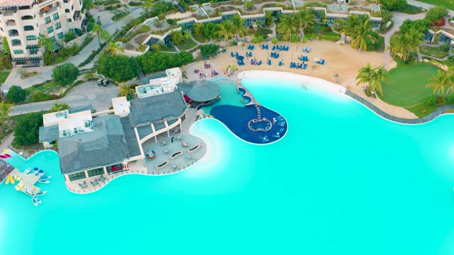DIAMANTE CABO SAN LUCAS BCS MEXICO-2020: Resort Pool and Beach Aerial Pan