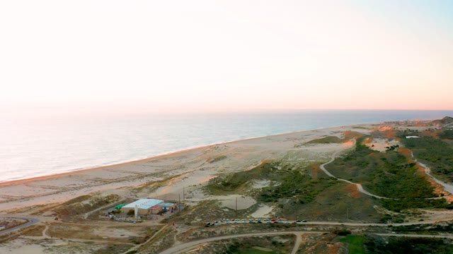 DIAMANTE CABO SAN LUCAS BCS MEXICO-2020: Coastal Road Traffic and Sandy Beach