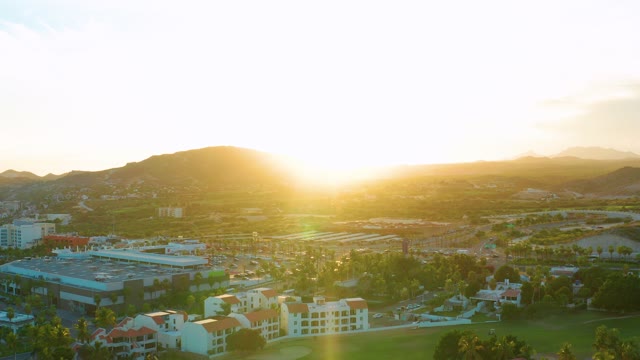SAN JOSE DEL CABO BCS MEXICO-2020: Sunset Over City with Mountain Backdrop