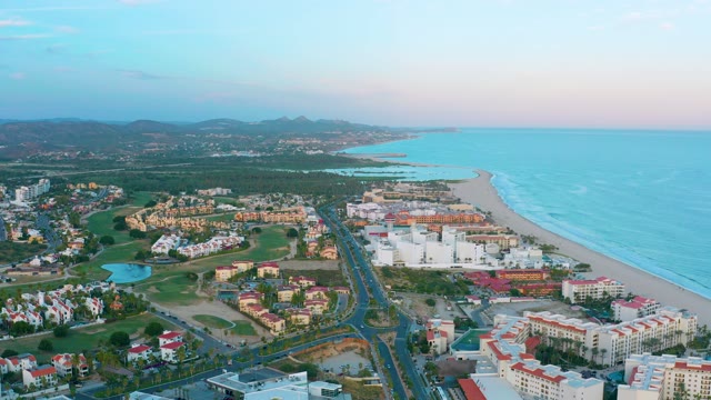 SAN JOSE DEL CABO BCS MEXICO-2020: Coastal Resort and Sandy Beach with Ocean Waves
