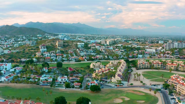 SAN JOSE DEL CABO BCS MEXICO-2020: Residential Neighborhood with Golf Course and Distant Mountains