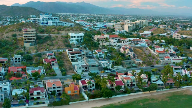 SAN JOSE DEL CABO BCS MEXICO-2020: Coastal Town with Beach and Mountain Backdrop
