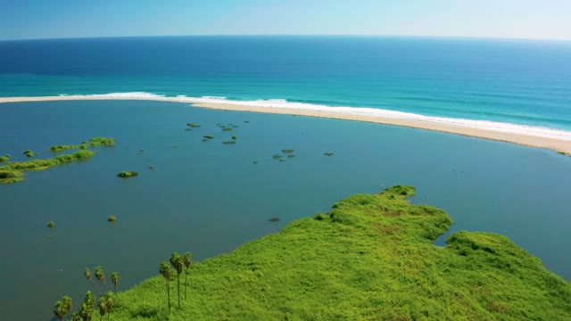 SAN JOSE DEL CABO BCS MEXICO-2020: Shifting Lagoon Water and Small Islands Near Coast