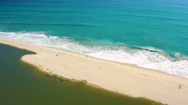 SAN JOSE DEL CABO BCS MEXICO-2020: Narrow Sandy Beach Between Ocean and Lagoon