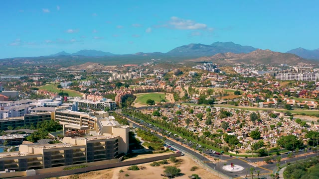 SAN JOSE DEL CABO BCS MEXICO-2020: Suburban Neighborhood with Mountain Backdrop