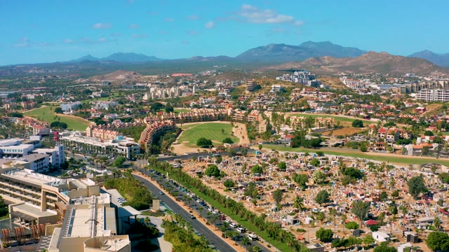 SAN JOSE DEL CABO BCS MEXICO-2020: Camera Descending Over Urban and Suburban Area