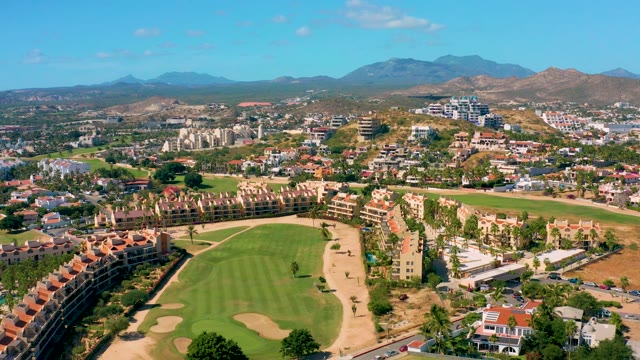 SAN JOSE DEL CABO BCS MEXICO-2020: Golf Course with Resort Buildings and Mountain View