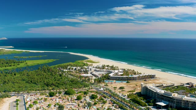SAN JOSE DEL CABO BCS MEXICO-2020: Coastal Resort and Beach with Moving Vehicles