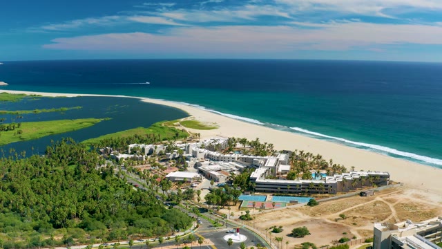SAN JOSE DEL CABO BCS MEXICO-2020: Lagoon, Sandy Beach, and Coastal Development