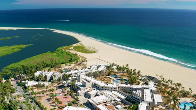 SAN JOSE DEL CABO BCS MEXICO-2020: Resort Complex Along Sandy Beach and Lagoon