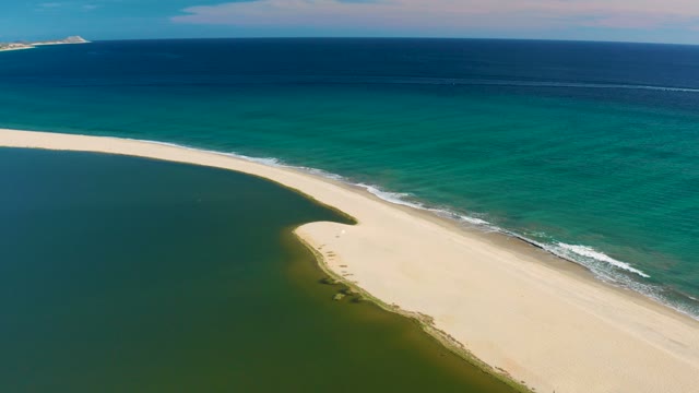 SAN JOSE DEL CABO BCS MEXICO-2020: Sandy Barrier Between Lagoon and Ocean