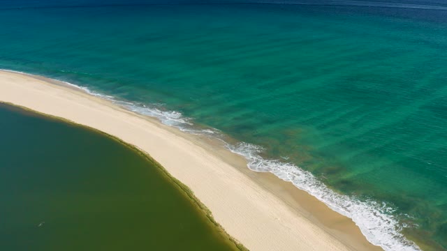 SAN JOSE DEL CABO BCS MEXICO-2020: Sandy Spit Separating Lagoon From Turquoise Ocean