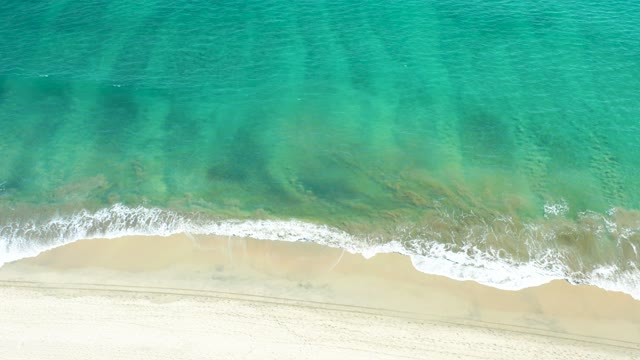 SAN JOSE DEL CABO BCS MEXICO-2020: Gentle Waves Lapping Sandy Shore From Aerial View